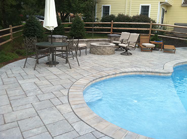 In ground pool and patio